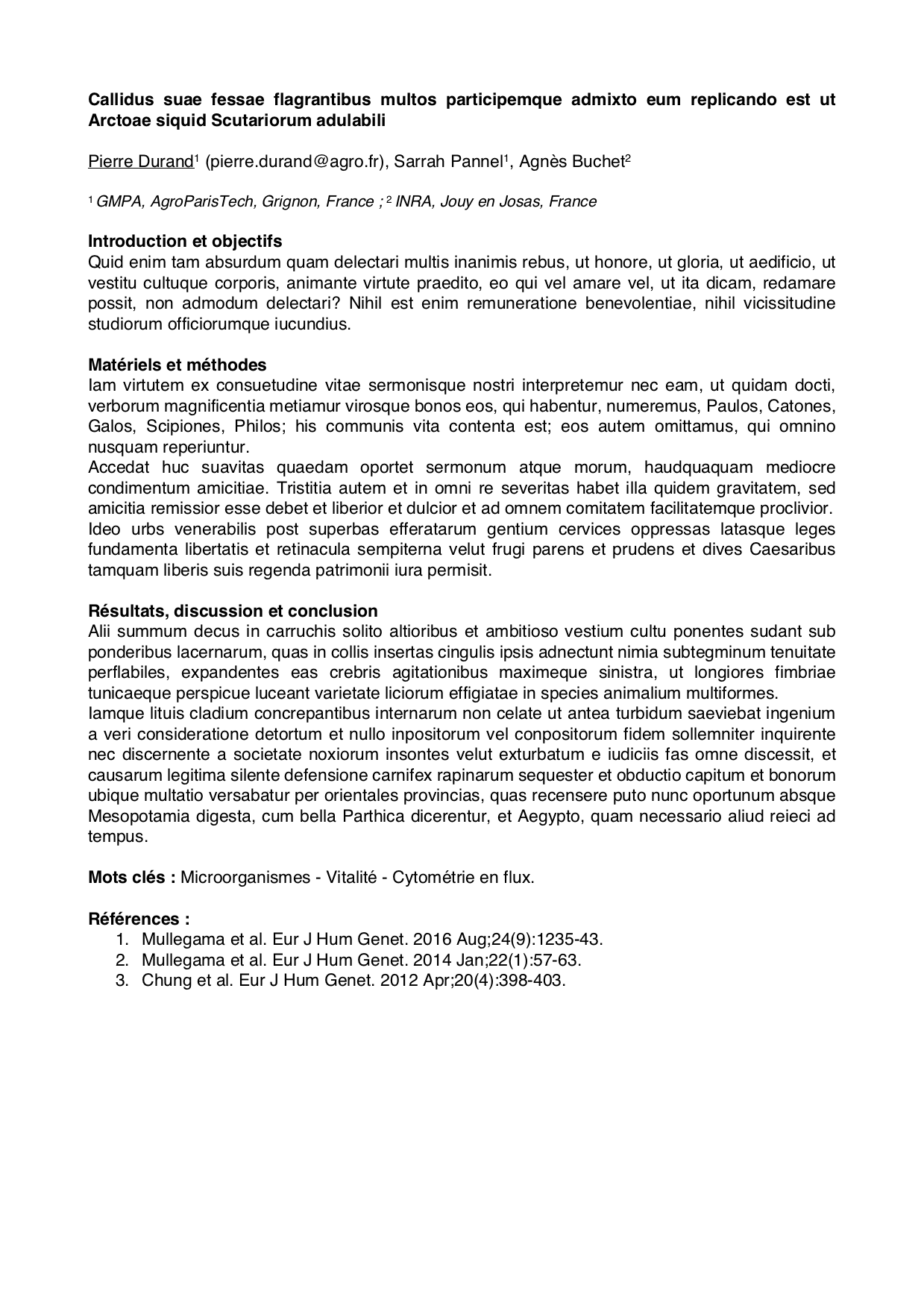 Exemple de résumé Exemple de résumé